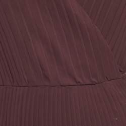 Pre Owned Diane Von Furstenberg Purple Chiffon Plisse Maxi Wrap Dress M