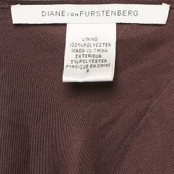 Pre Owned Diane Von Furstenberg Purple Chiffon Plisse Maxi Wrap Dress M