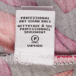 Pre Owned Diane Von Furstenberg Black Lips Print Silk Jersey Julian Wrap Dress M