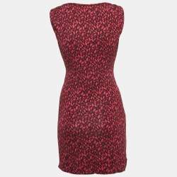 Diane Von Furstenberg Pink Lip Print Silk Jersey Tie-Up Waist Detail Mini Dress M