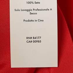 Pre Owned Diane Von Furstenberg Orange Silk Button Front Dress XS