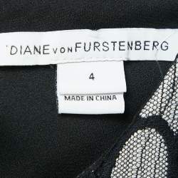 Pre Owned Diane Von Furstenberg Black Jersey Tilda Mini Dress S