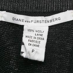 Diane Von Furstenberg Black Wool Abbe Cardigan Cape S