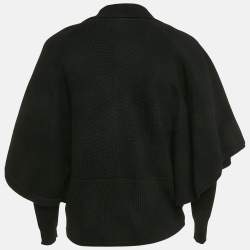 Diane Von Furstenberg Black Wool Abbe Cardigan Cape S