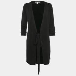 Diane Von Furstenberg Black Jersey New Julian Two Mini Wrap Dress L