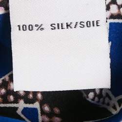 Pre Owned Diane Von Furstenberg Blue Stars Print Silk Prita Dress M