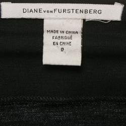 Pre Owned Diane Von Furstenberg  Black Jersey Short Maidey Dress XS