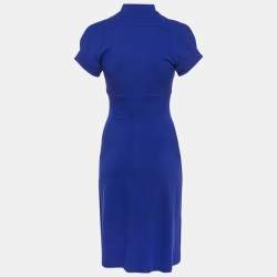 Pre Owned Diane Von Furstenberg Royal Blue Jersey Dizzy Dress S