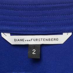 Pre Owned Diane Von Furstenberg Royal Blue Jersey Dizzy Dress S