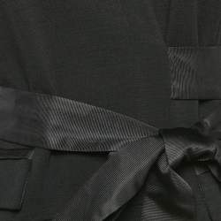 Pre Owned Diane Von Furstenberg Black Wool Mandilynn Wrap Dress S
