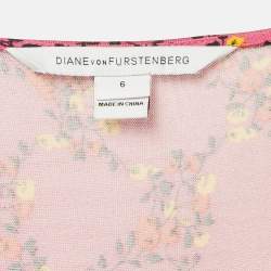Diane Von Furstenberg Pink Maeve Print Silk Jersey Wrap Playsuit M