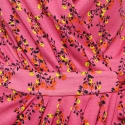 Diane Von Furstenberg Pink Maeve Print Silk Jersey Wrap Playsuit M