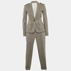 Diane von Furstenberg Grey Wool Pants Suit S
