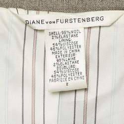 Diane von Furstenberg Grey Wool Pants Suit S