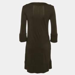 Pre Owned Diane Von Furstenberg Brown Stretch Knit T-Shirt Dress XS