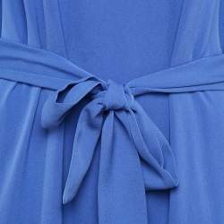 Diane Von Furstenberg Blue Button Front Detail Short Maja Dress M