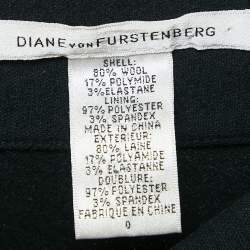 Diane Von Furstenberg Black Wool Jersey Jourdan Mini Skirt S