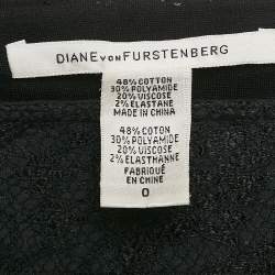 Pre Owned Diane Von Furstenberg Black Lace Skinny Pants XS