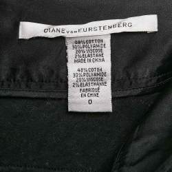 Pre Owned Diane Von Furstenberg Black Stretch Lace Pencil Skirt XS