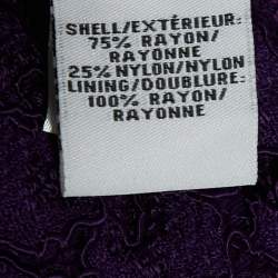 Pre Owned Diane Von Furstenberg Purple Lace Mini Zarita Dress M