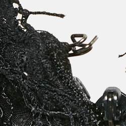 Pre Owned Diane Von Furstenberg Black Satin Lace Trimmed Olivette Mini Dress XS