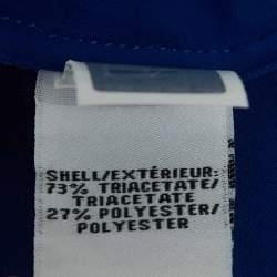 Pre Owned Diane Von Furstenberg Royal Blue Crepe Oversized Mini Kora Dress S