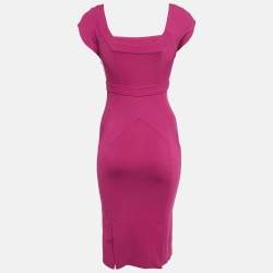 Pre Owned Diane Von Furstenberg Pink Jersey Sheath Dress S