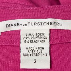 Pre Owned Diane Von Furstenberg Pink Jersey Sheath Dress S