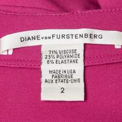 Pre Owned Diane Von Furstenberg Pink Jersey Sheath Dress S