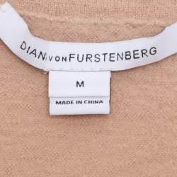 Diane Von Furstenberg Beige Knit Wool Phima Locket Sweater M