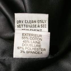 Diane Von Furstenberg Grey Patterned Wool Blend Bubby Patch Coat M