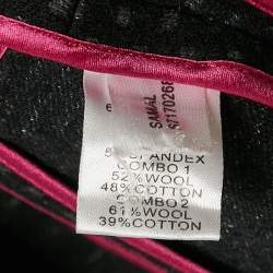 Diane Von Furstenberg Black Patterned Cotton Blend Samal Jacket S