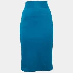 Diane Von Furstenberg Blue Jersey Martey Pencil Skirt S