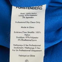 Diane Von Furstenberg Blue Floral Lace Mini Dress M