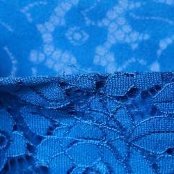 Diane Von Furstenberg Blue Floral Lace Mini Dress M