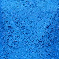 Diane Von Furstenberg Blue Floral Lace Mini Dress M
