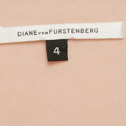 Diane Von Furstenberg Pink/Grey Silk and Wool Knit Bow Detail Short Kitt Dress S