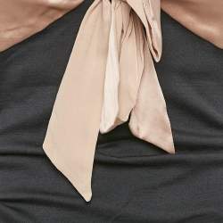 Diane Von Furstenberg Pink/Grey Silk and Wool Knit Bow Detail Short Kitt Dress S