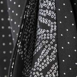 Pre Owned Diane Von Furstenberg Black Printed Silk Button Front Midi Dress S