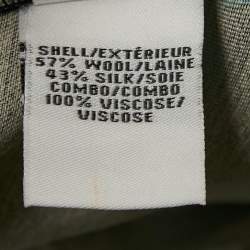 Pre Owned Diane Von Furstenberg Black Wool Blend and Jersey Pleated Wrap Jewel Dress M