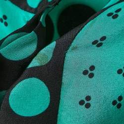 Diane Von Furstenberg Green Dots Print Silk Shirt M
