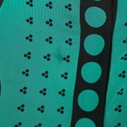 Diane Von Furstenberg Green Dots Print Silk Shirt M
