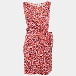 Diane Von Furstenberg Multicolor Printed Jersey Mini Della Dress L