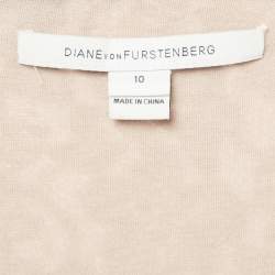 Pre Owned Diane von Furstenberg Black Floral Lace Julianna Wrap Dress L