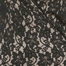 Pre Owned Diane von Furstenberg Black Floral Lace Julianna Wrap Dress L