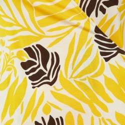 Pre Owned Diane von Furstenberg Vintage Yellow Printed Silk Julian Mini Wrap Dress M