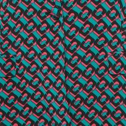 Pre Owned Diane Von Furstenberg Multicolor Printed Silk Blazer L