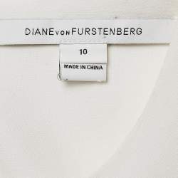 Pre Owned Diane Von Furstenberg White Jersey Sleeveless Carrie Dress L