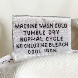 Pre Owned Diane Von Furstenberg White Denim Mead Wrap Dress M