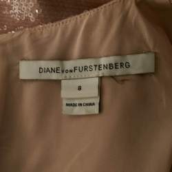 Diane Von Furstenberg Pink Sequin Crepe Menaro Top M
